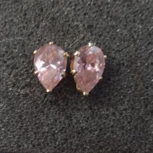 Created Pink Sapphire pear shape earrings.